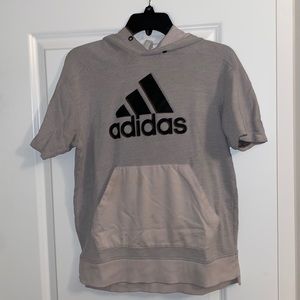 Shirt sleeve adidas hoodie. Size medium. 2 small ink stains on pocket